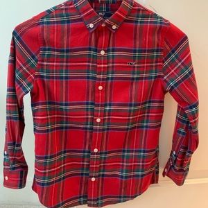 Boys Vineyard Vines plaid button down shirt